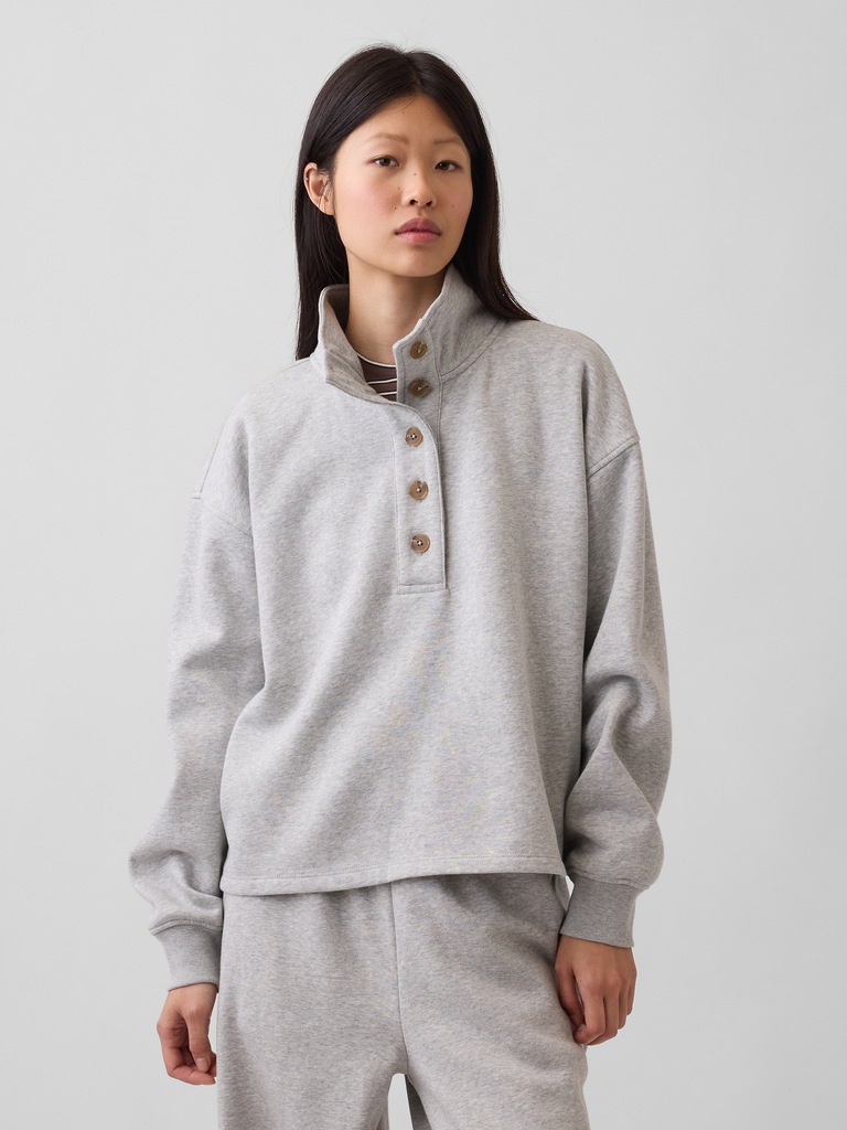 VintageSoft Oversized Henley Pullover