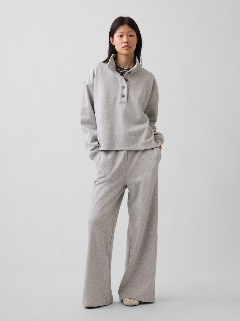 VintageSoft Oversized Henley Pullover