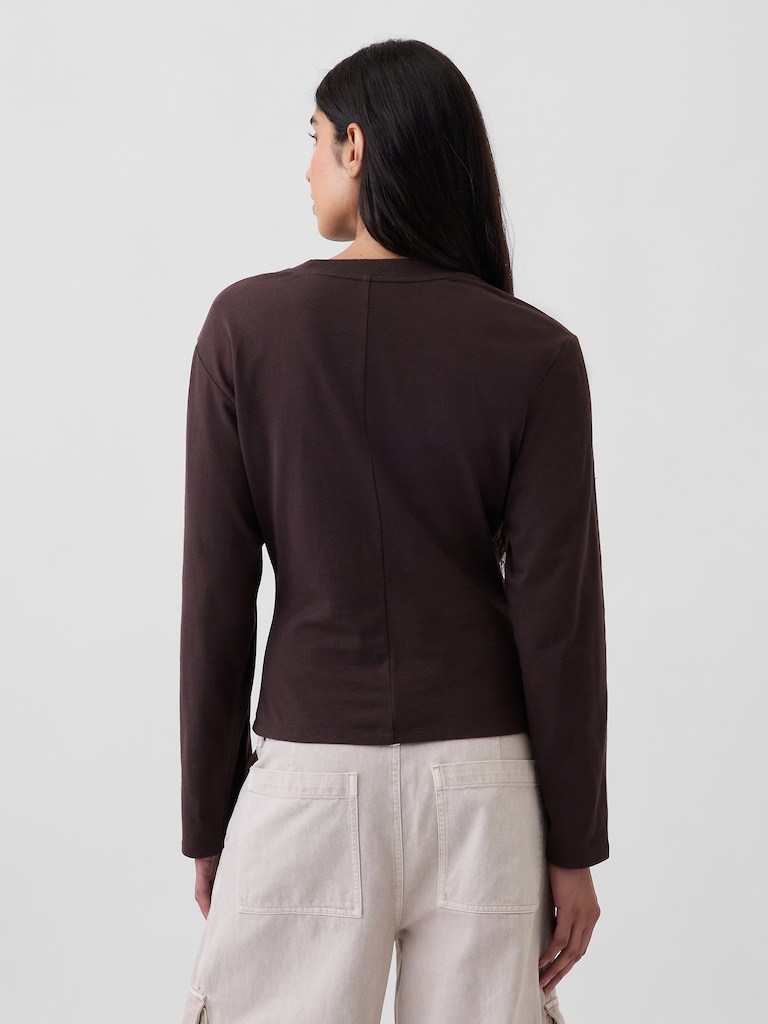 Knit Fitted-Waist T-Shirt