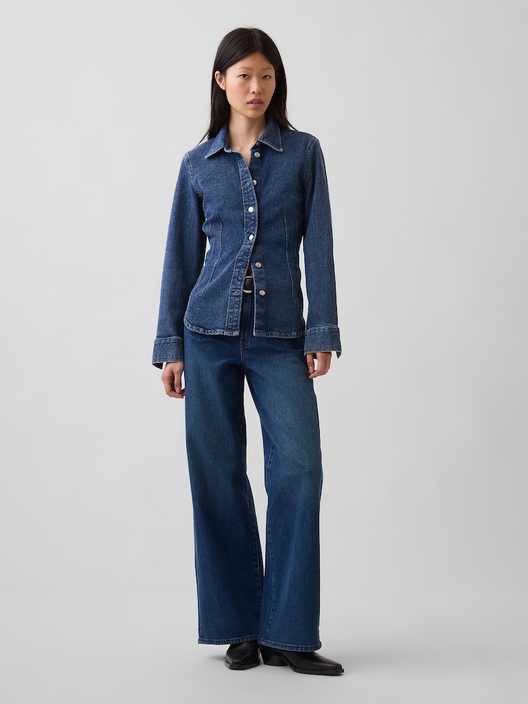 High Rise Stride Wide-Leg Jeans