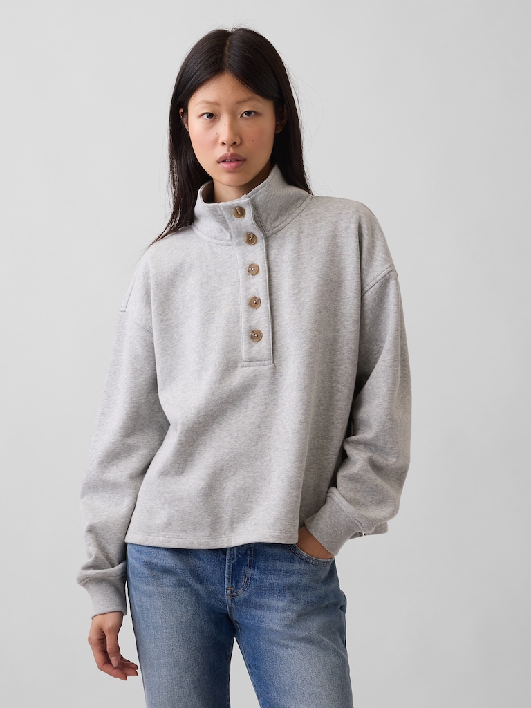 VintageSoft Oversized Henley Pullover