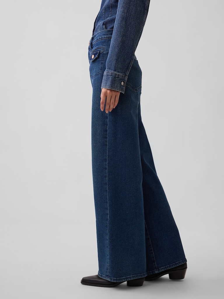 High Rise Stride Wide-Leg Jeans