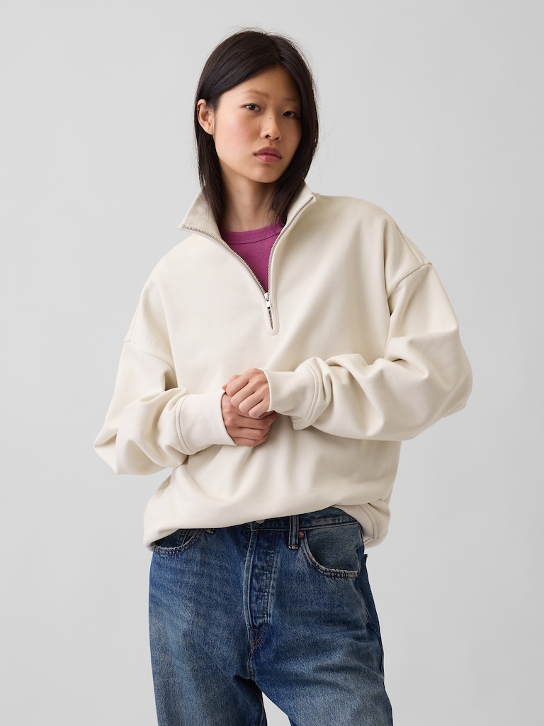 Heavyweight Oversized Quarter-Zip Pullover
