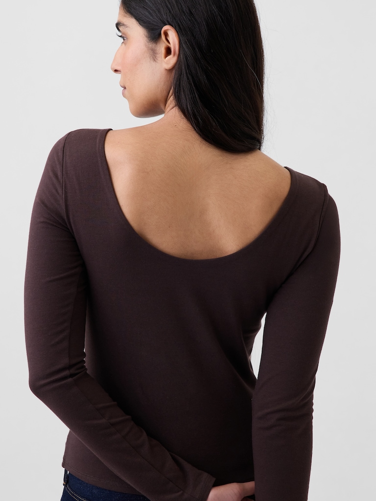 CloseKnit Jersey Scoop-Back T-Shirt