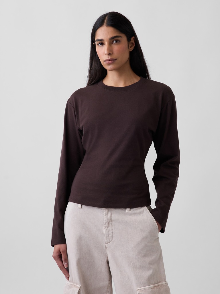 Knit Fitted-Waist T-Shirt