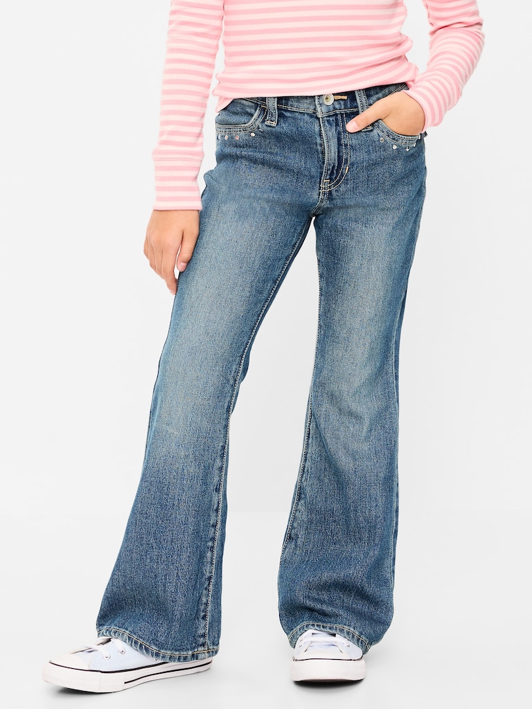 Low-Rise Studded Flare-Leg Jeans for Girls