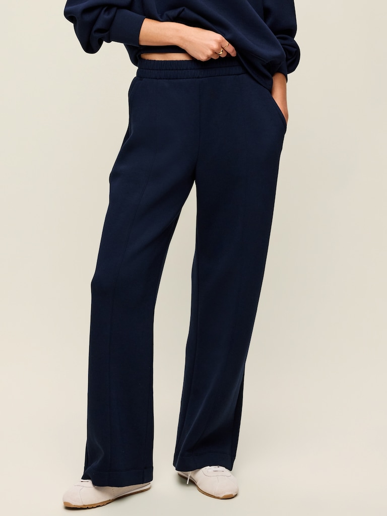 High-Waisted Bounce Fleece Wide-Leg Sweatpants
