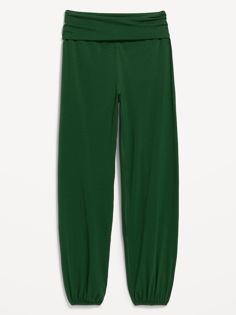 Fold-Over Waist Fitted Joggers