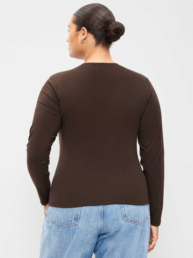 Hug Double-Layer Crew-Neck Long-Sleeve Top