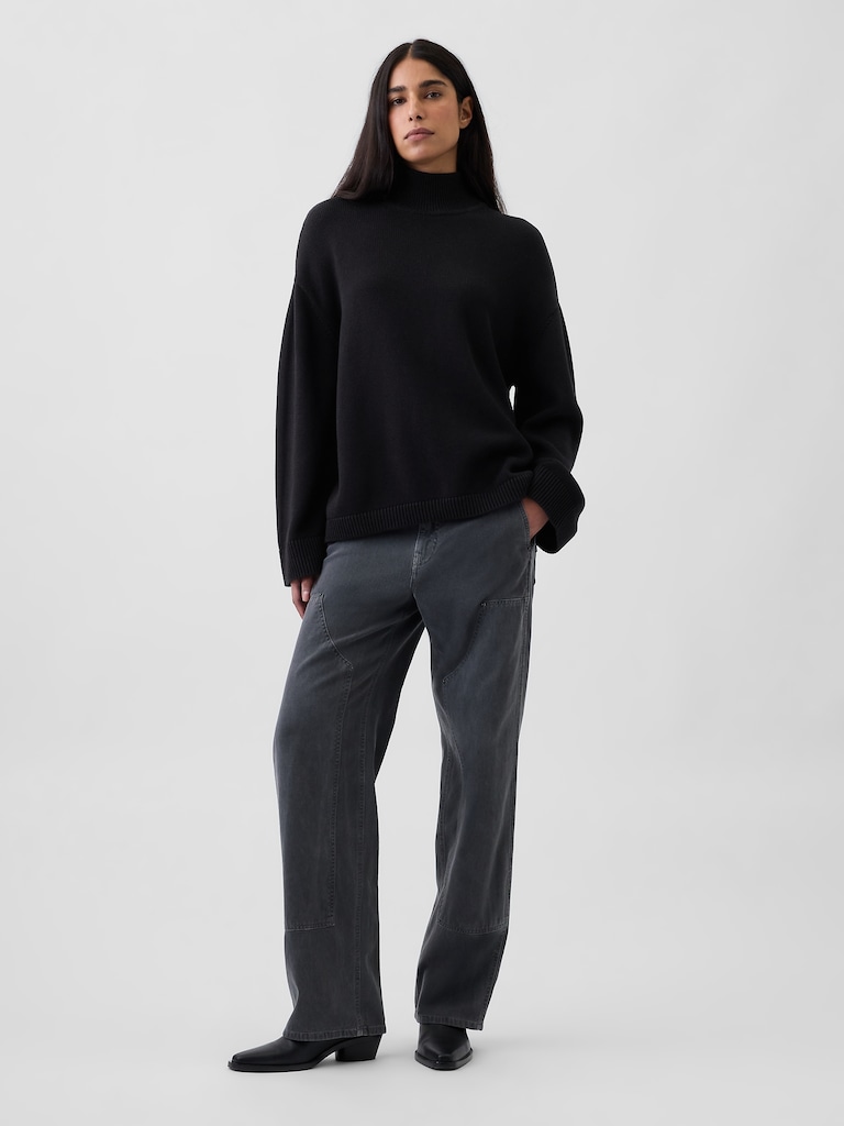 100% Cotton Oversized Turtleneck Sweater