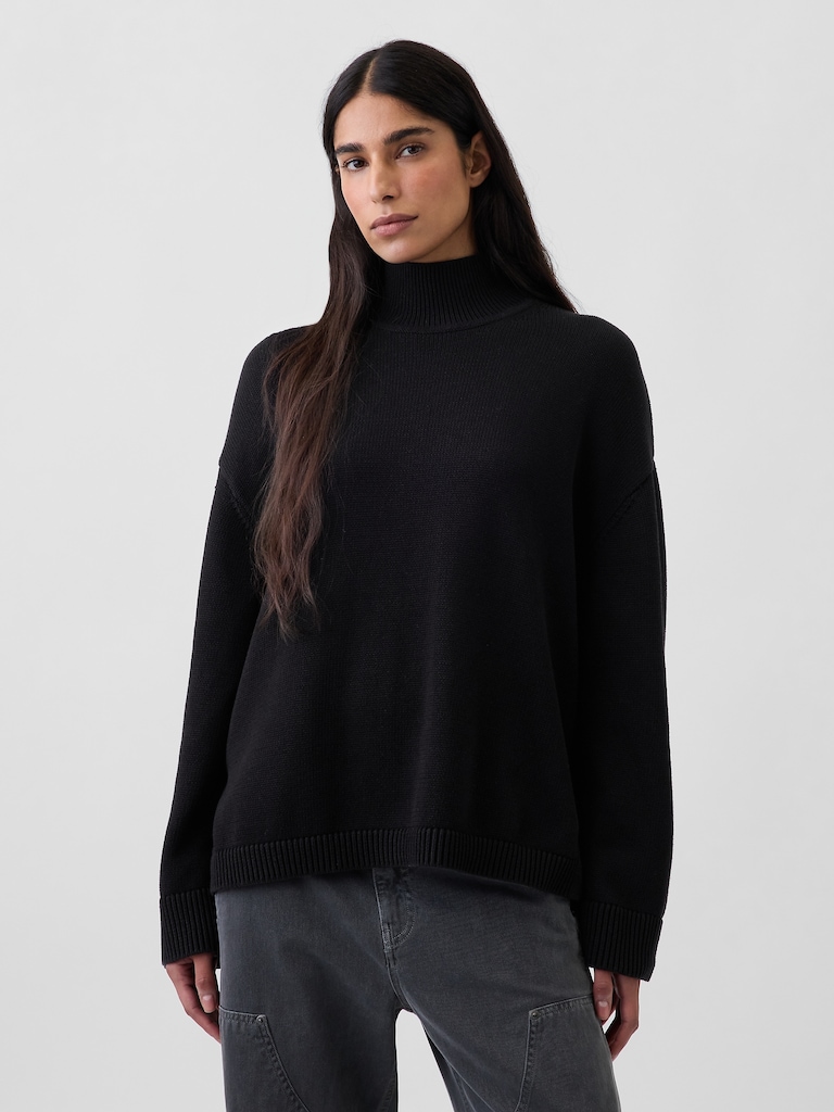 100% Cotton Oversized Turtleneck Sweater