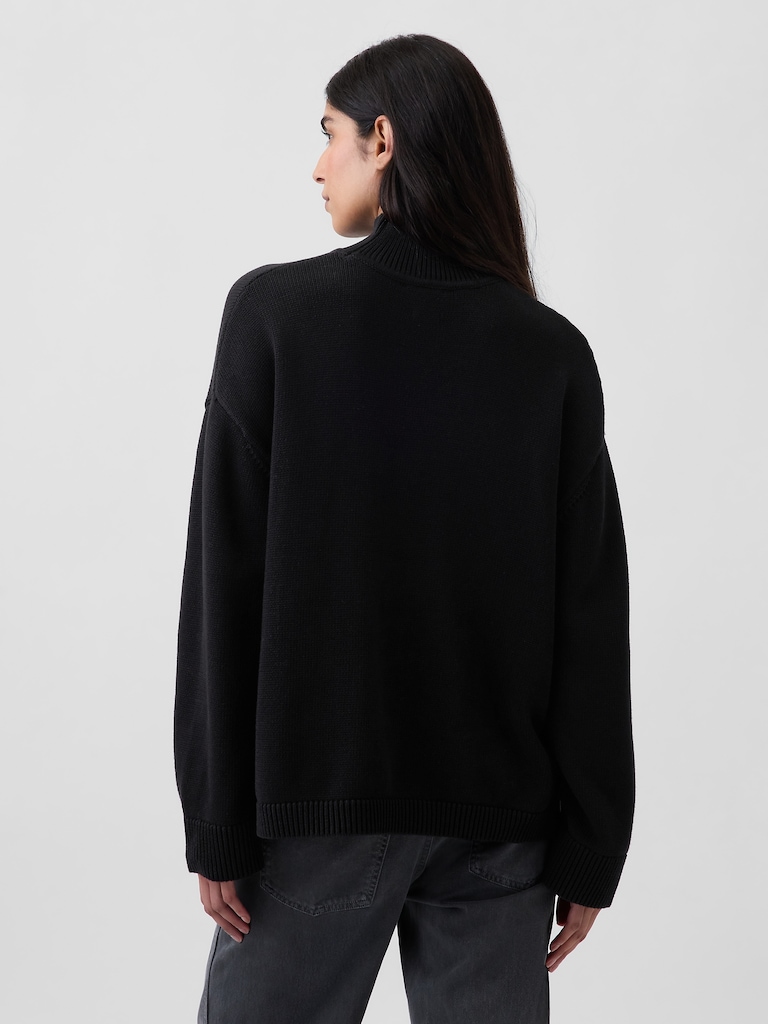 100% Cotton Oversized Turtleneck Sweater