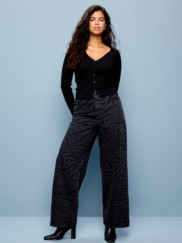 High-Waisted Baggy Wide-Leg Jeans