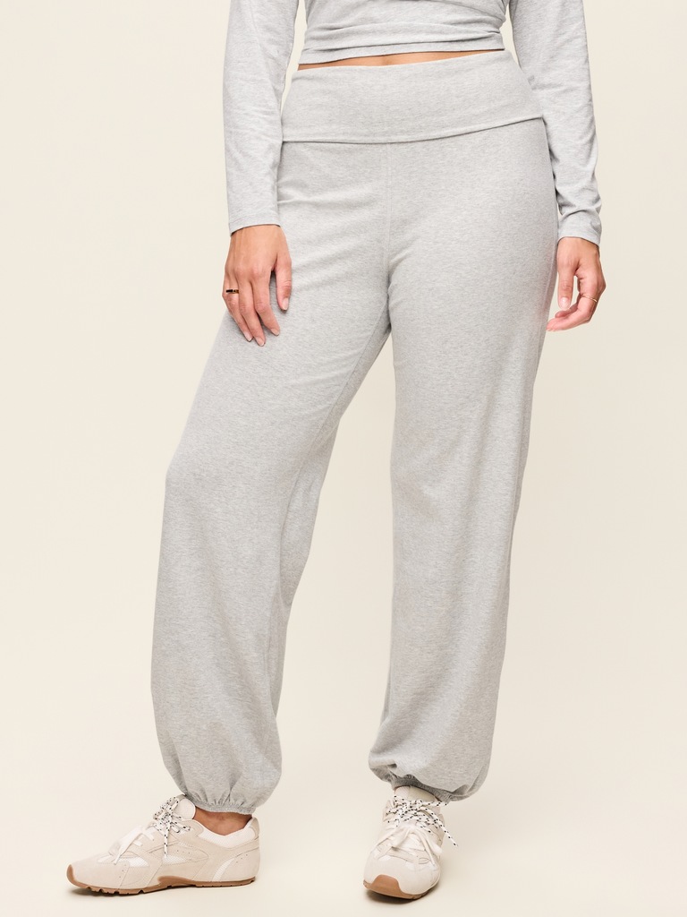 Fold-Over Waist Fitted Joggers