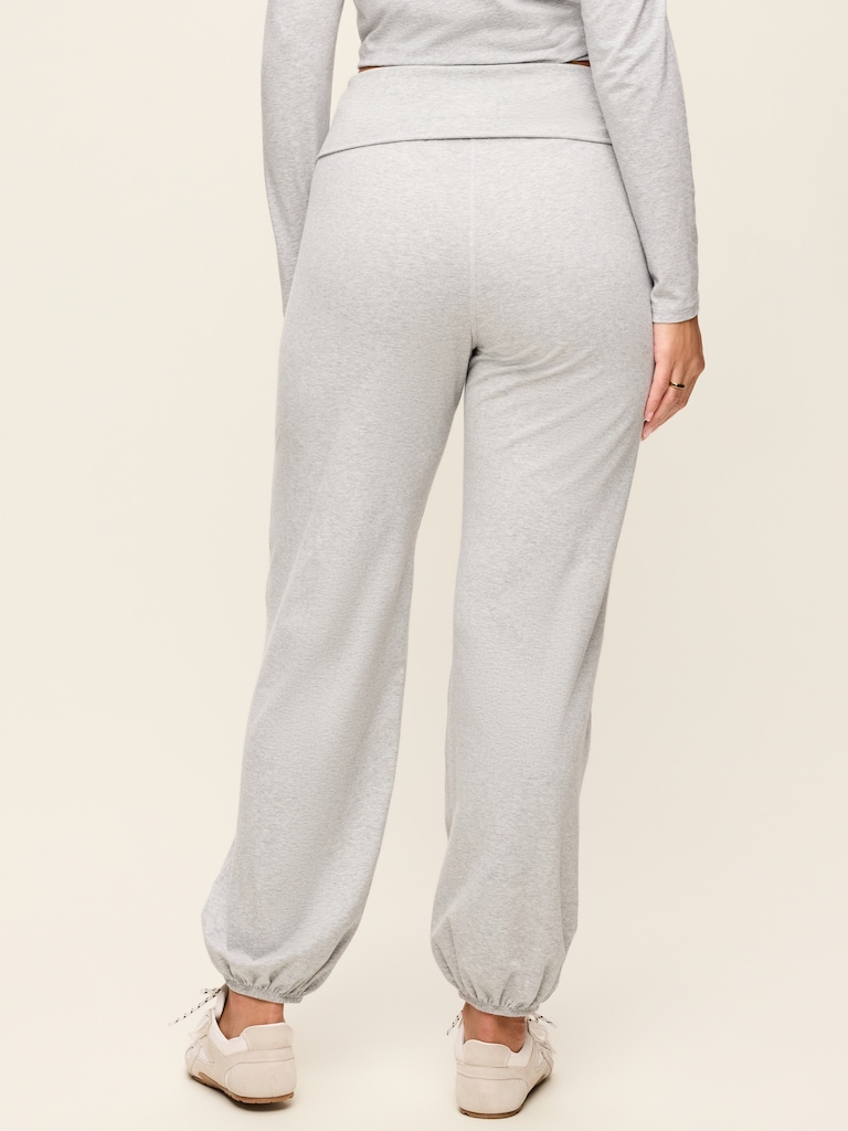 Fold-Over Waist Fitted Joggers
