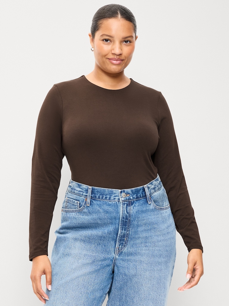 Hug Double-Layer Crew-Neck Long-Sleeve Top