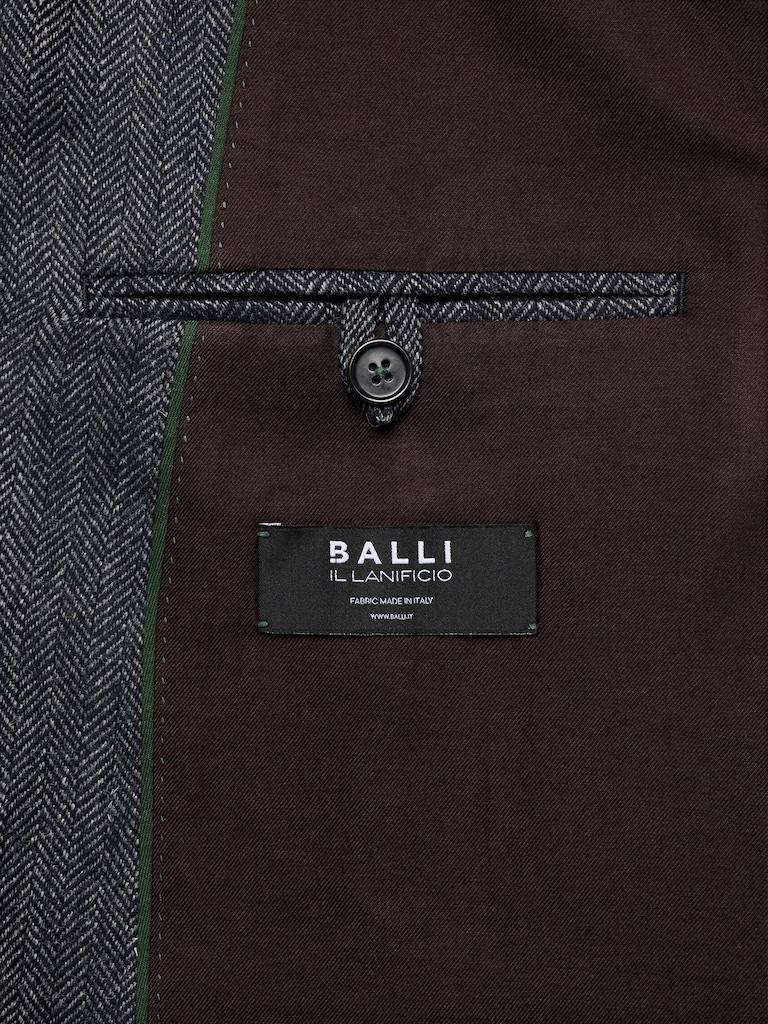 Tailored Slim Italian Herringbone Suit Jacket
