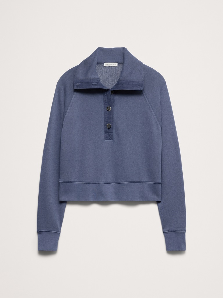 French Terry Stand-Collar Sweatshirt