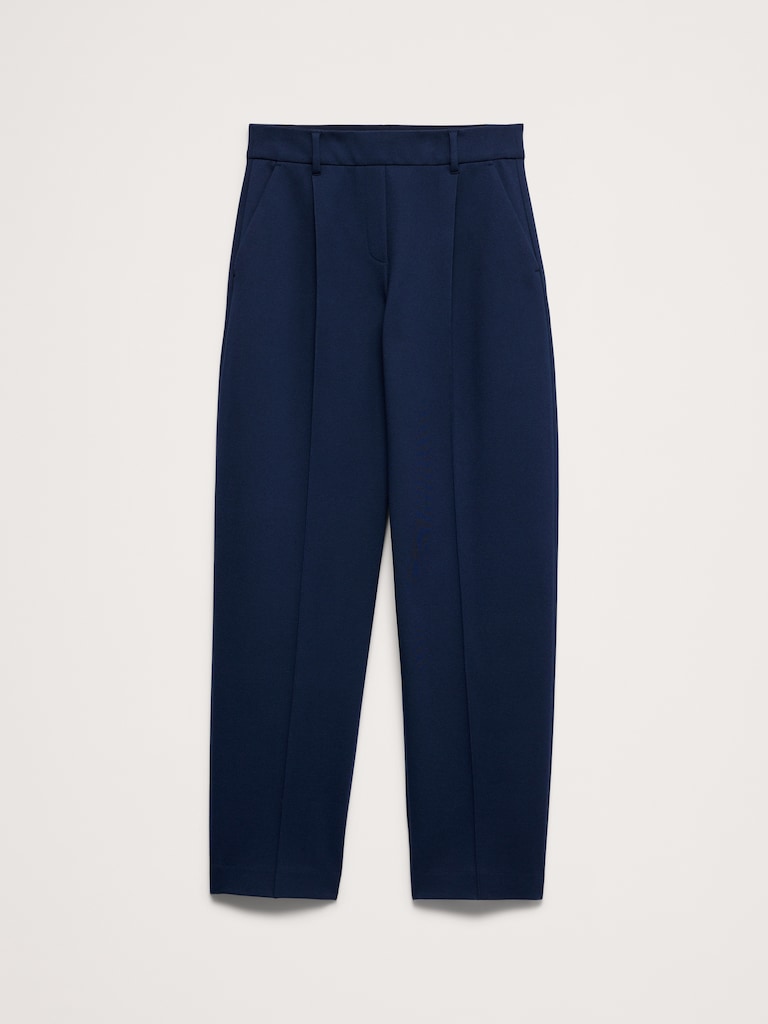 High-Rise Slim Drapey Ponte Pull-On Pant