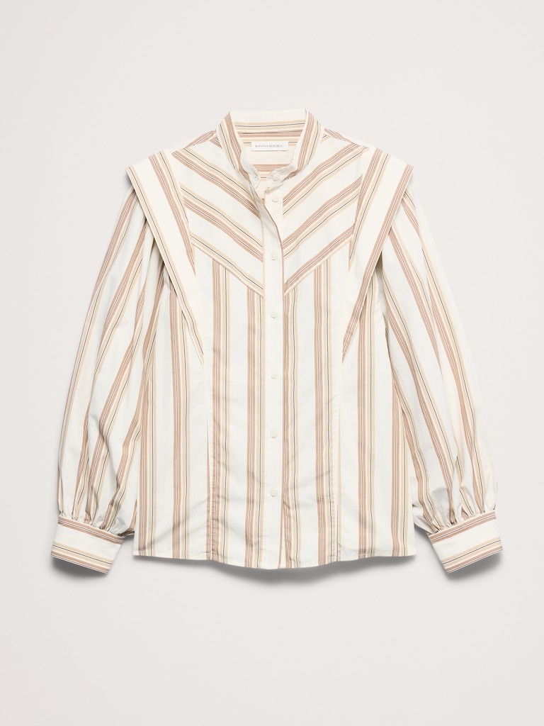 Cotton Layered-Collar Shirt