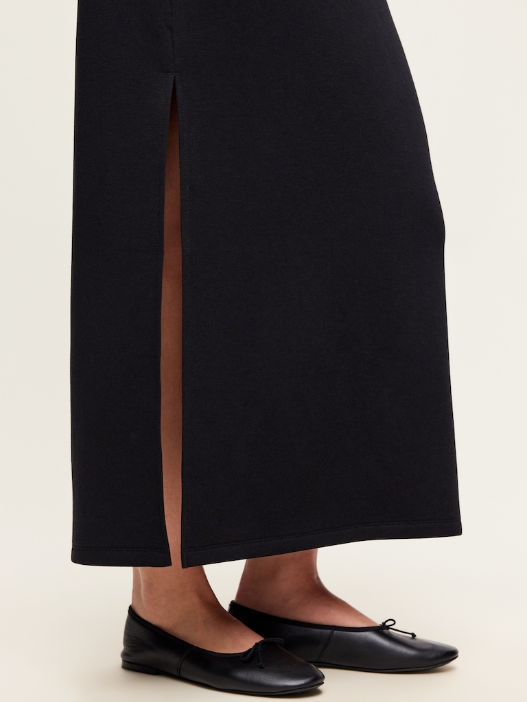 High-Waisted Bounce Fleece Maxi Skirt
