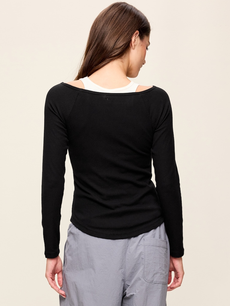 CloudLite Long-Sleeve Boatneck Top