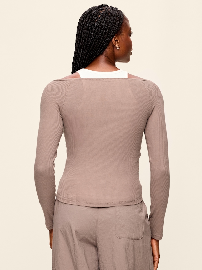 CloudLite Long-Sleeve Boatneck Top