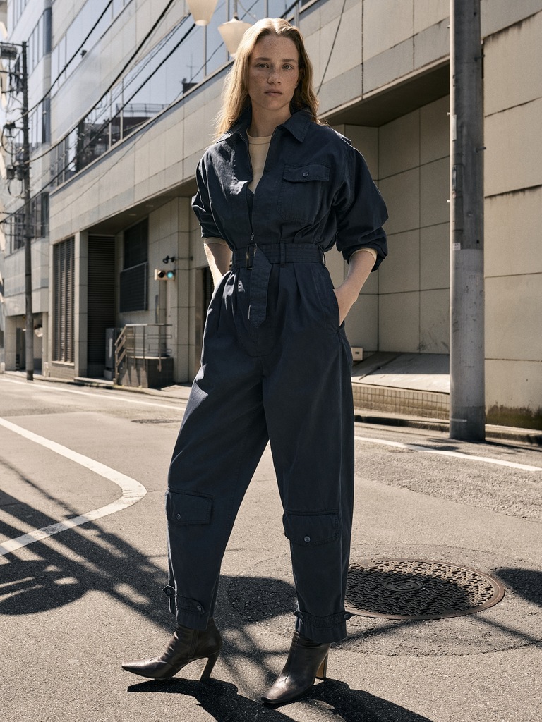 Cotton Twill Zip Jumpsuit