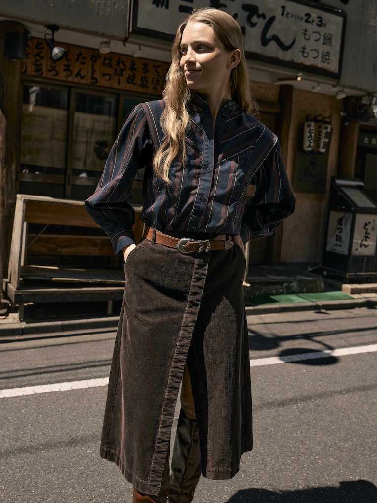 Cotton Layered-Collar Shirt