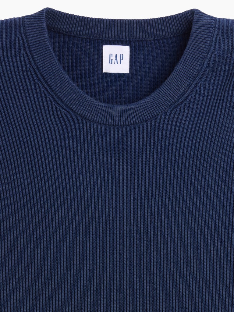 Relaxed Fisherman Stitch Crewneck Sweater