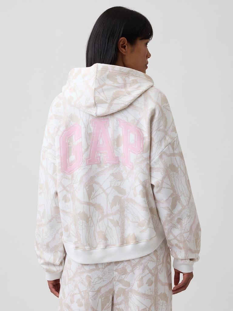 Relaxed Gap Mini-Logo Cropped Hoodie