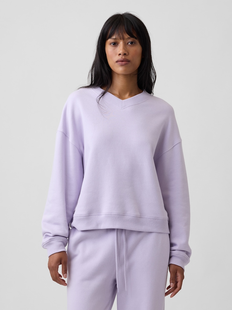 Oversized Wedge V-Neck Sweatshirt
