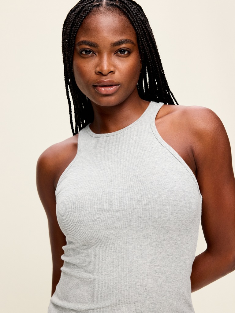 Camisole côtelée ajustée Zénitude sans coutures