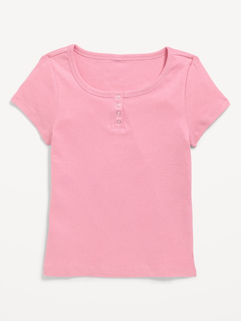 Short-Sleeve Henley Top for Girls