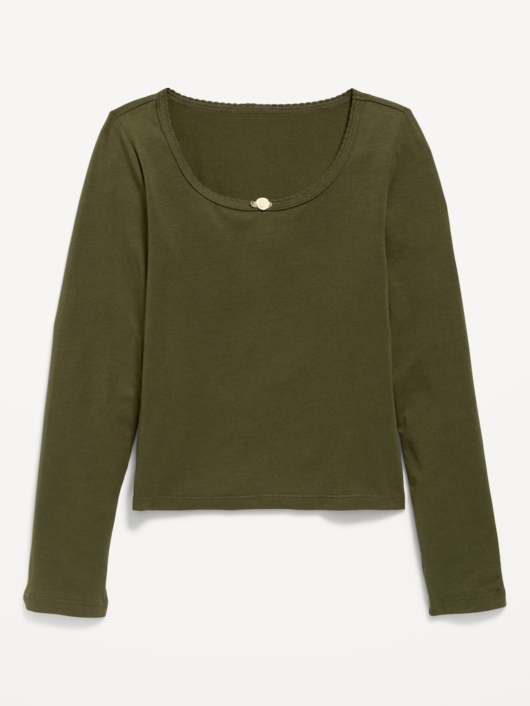 Fitted Long-Sleeve Top for Girls