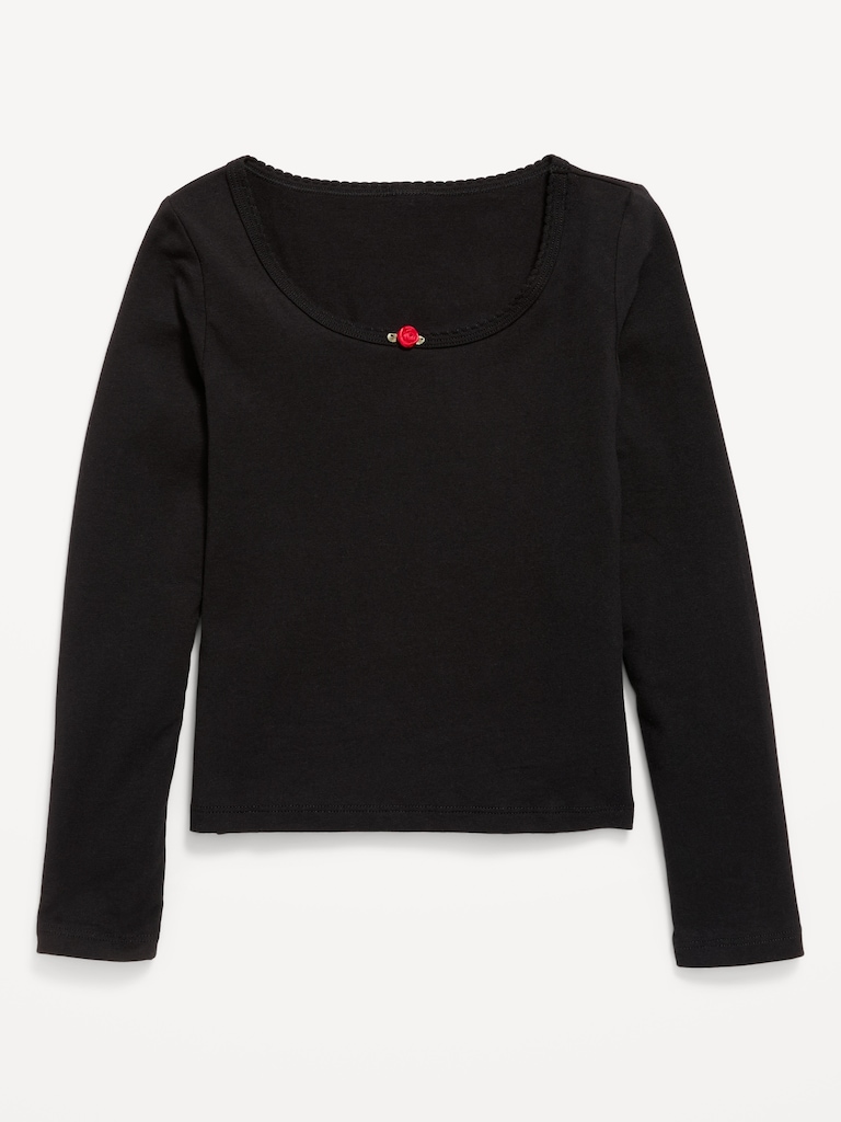 Fitted Long-Sleeve Top for Girls