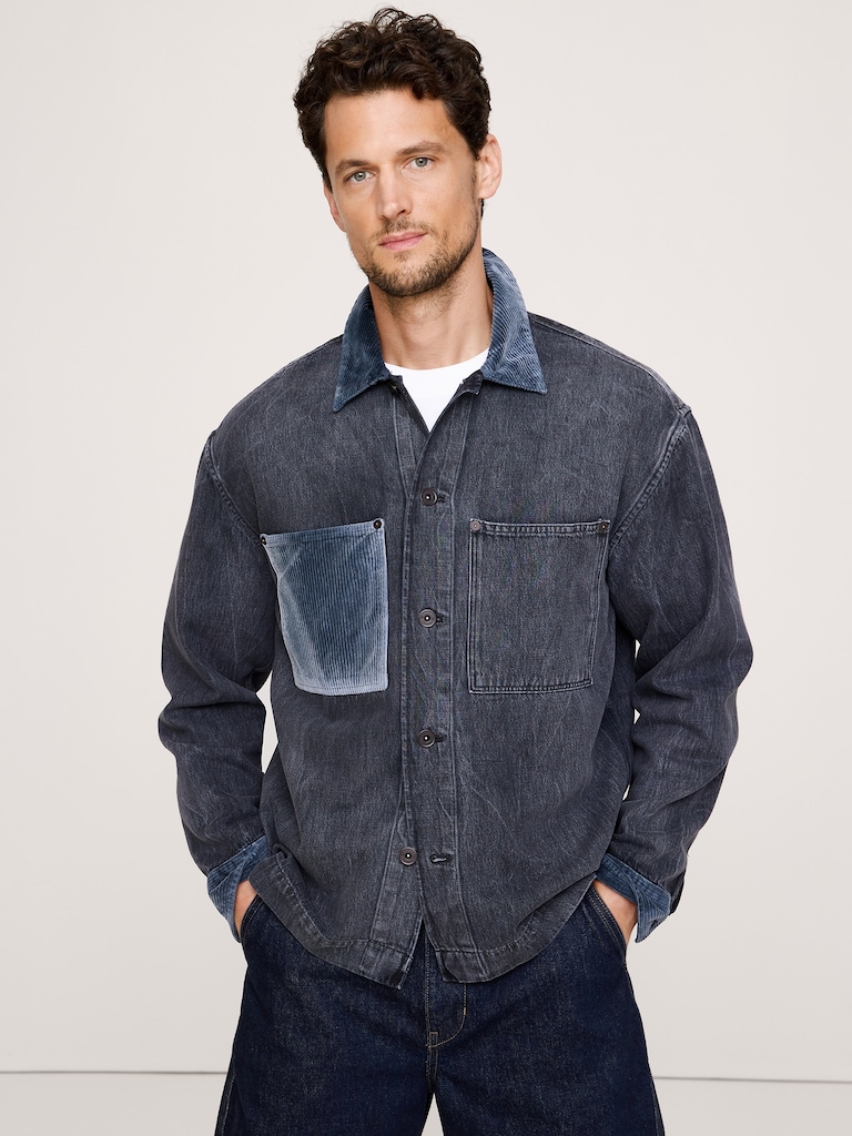 Relaxed-Fit Italian Denim Overshirt