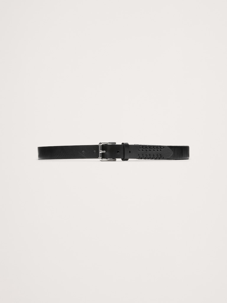 Slim Laced Leather Belt