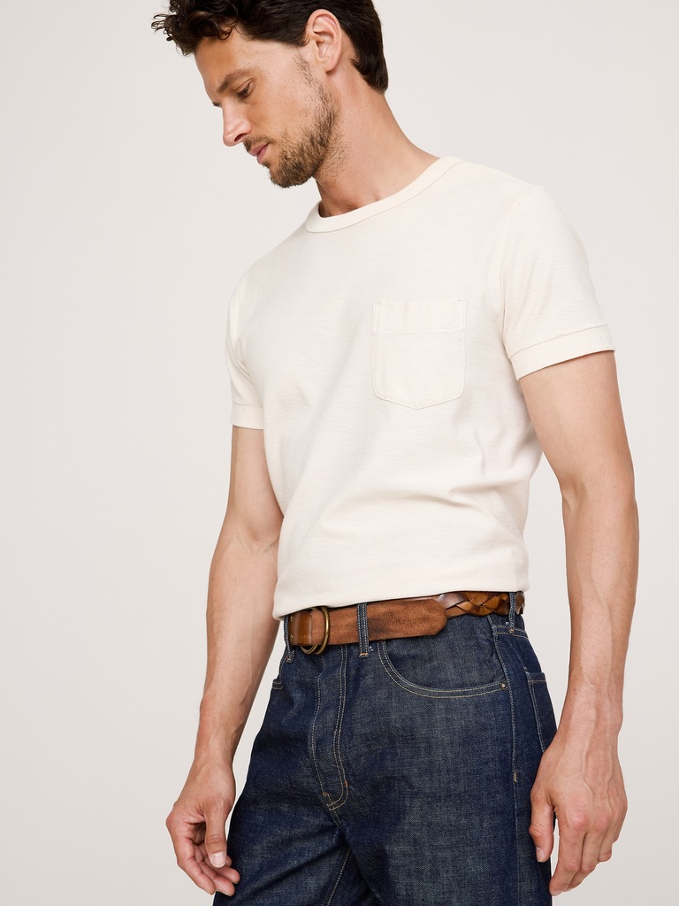 Woven Leather Double-Ring Belt