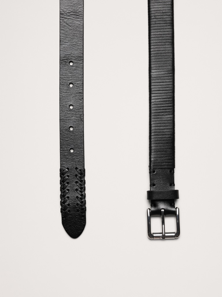 Slim Laced Leather Belt