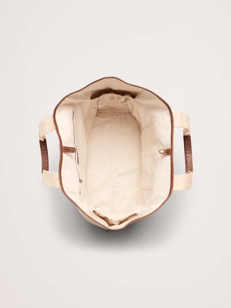 Waxed Canvas & Leather Weekend Tote