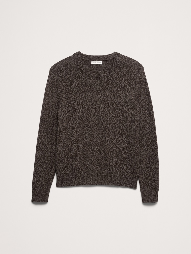 Marled Cotton-Cashmere Crew-Neck Sweater