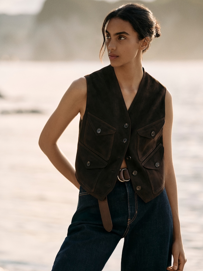 Suede Pocket Vest