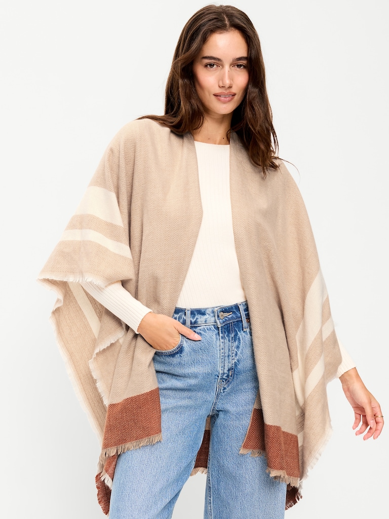 Flannel Fringe Poncho