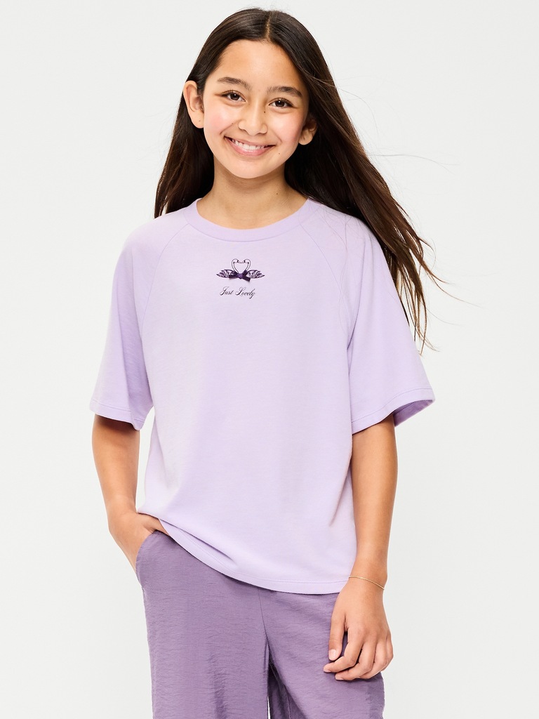 T-shirt surdimensionné à manches courtes à imprimé pour fille