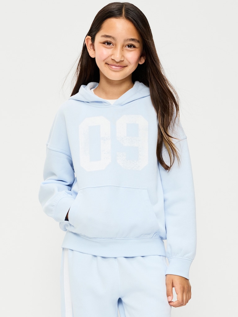 Oversized Graphic Pullover Hoodie for Girls