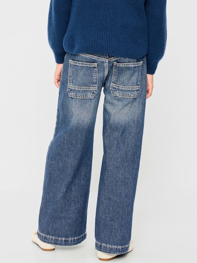 Jean coupe généreuse à jambe large à taille basse pour fille