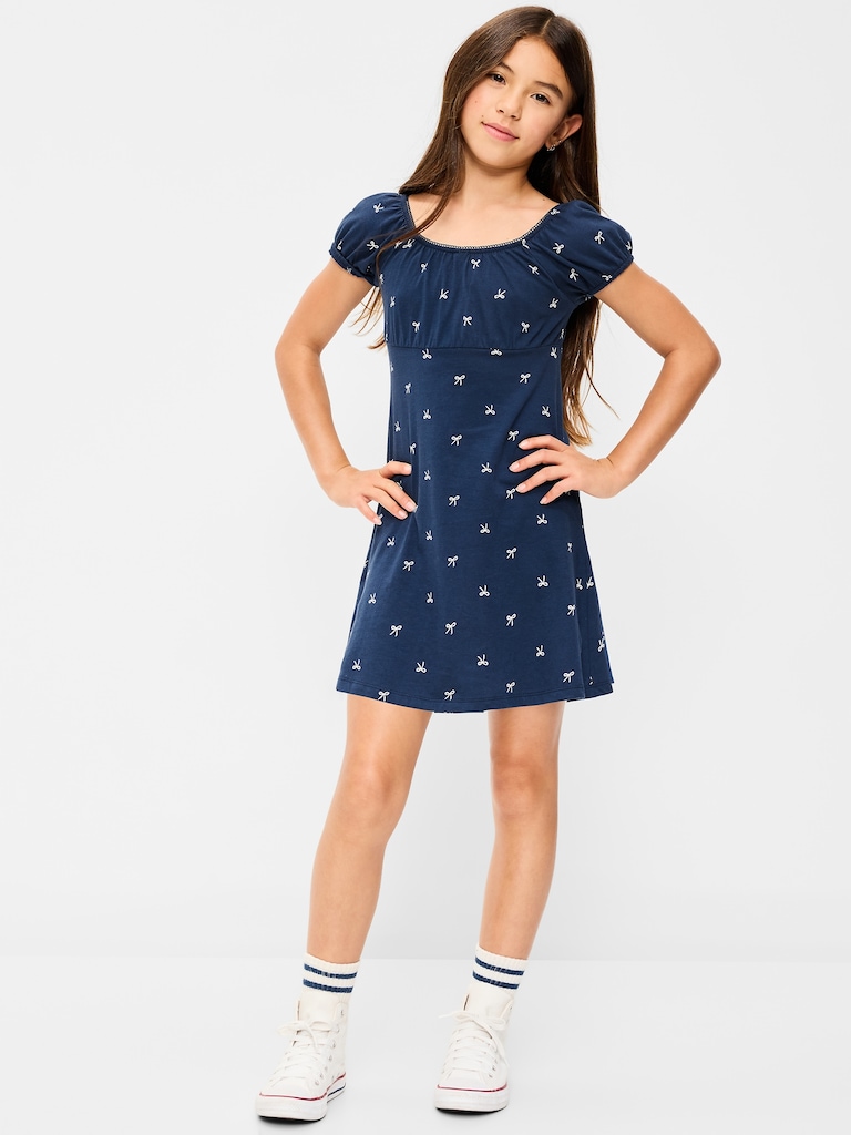 Printed Fit and Flare Dress for Girls