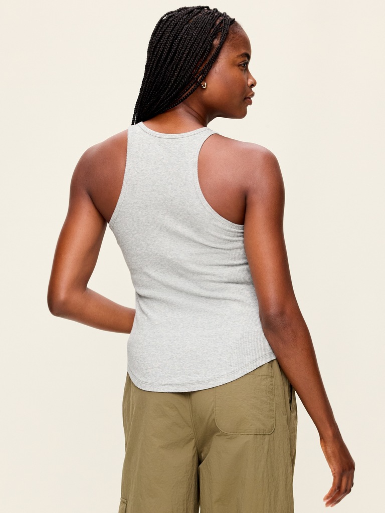 Camisole côtelée ajustée Zénitude sans coutures