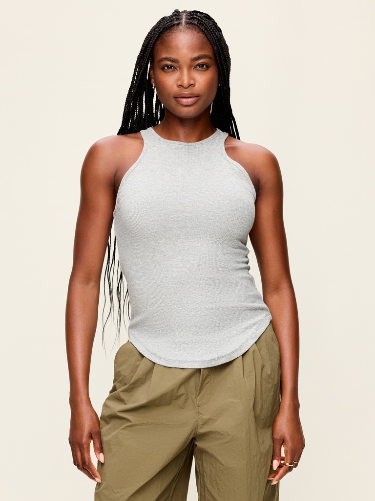 Camisole côtelée ajustée Zénitude sans coutures